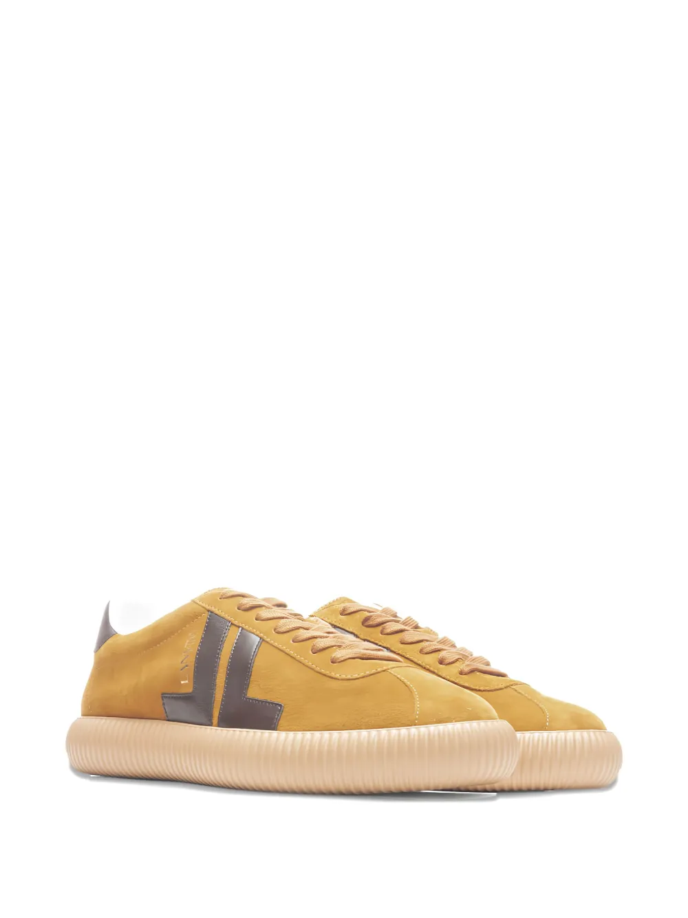 Lanvin Glen leather-suede low-top sneakers Yellow