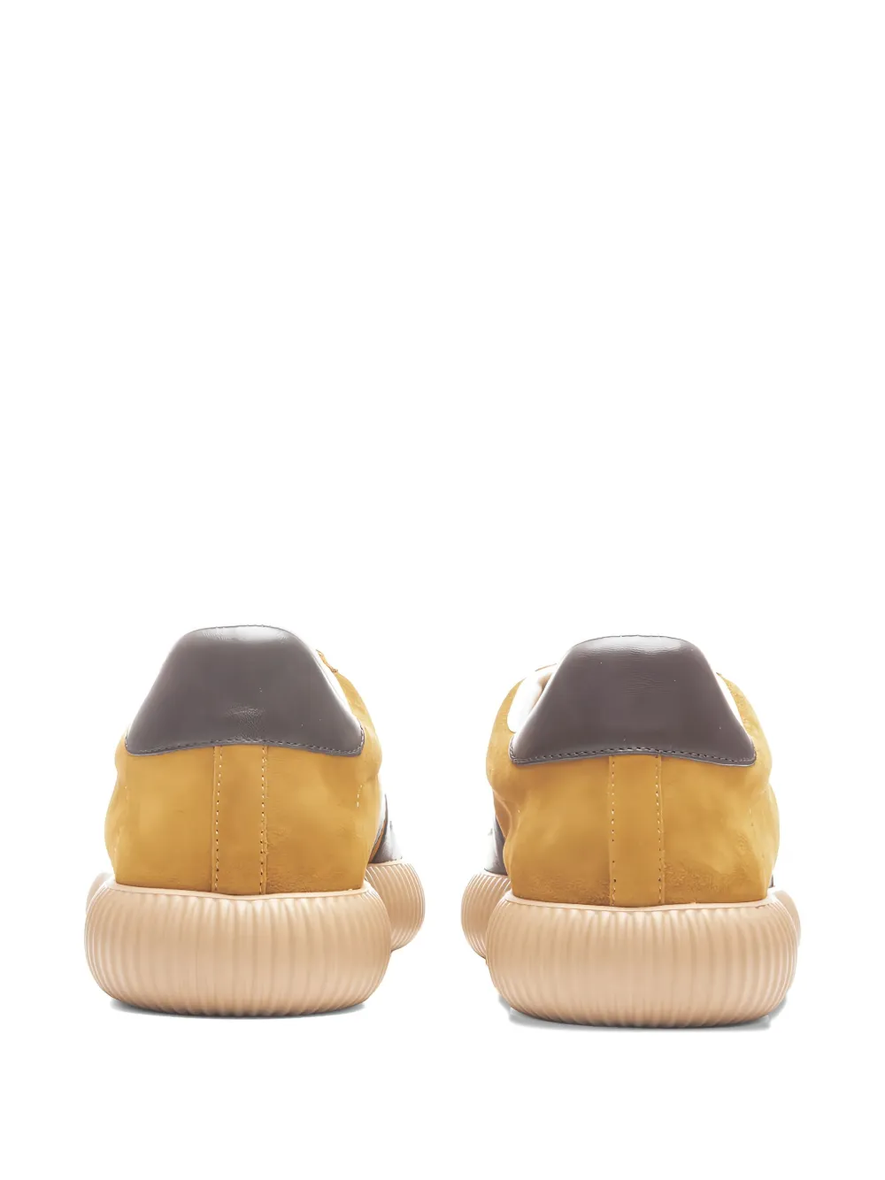 Lanvin Glen leather-suede low-top sneakers Yellow
