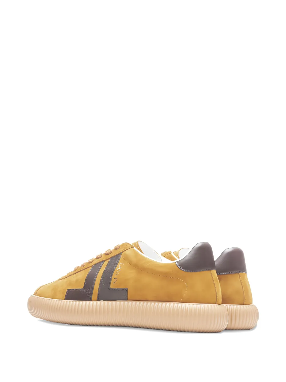 Lanvin Glen leather-suede low-top sneakers Yellow