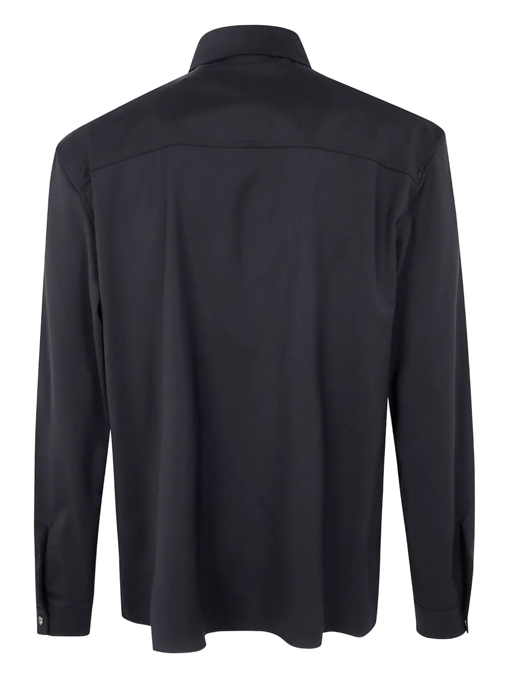 Laneus patch-pocket wool shirt - Zwart
