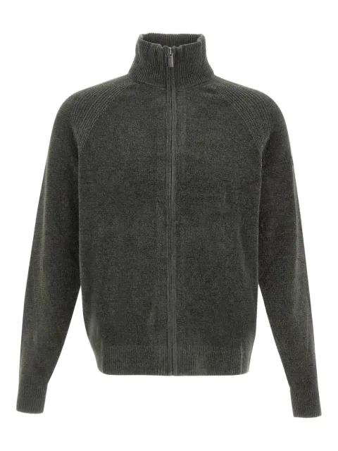 RRD zip-front ribbed-knit cardigan