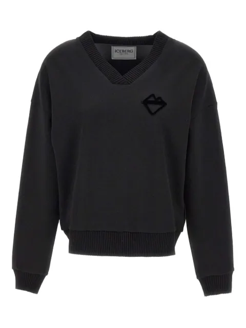 Iceberg V-neck logo-detail sweatshirt