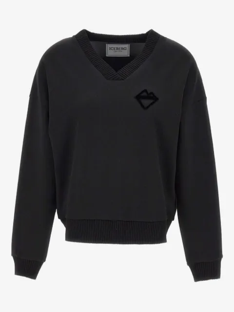 Iceberg V-neck logo-detail sweatshirt