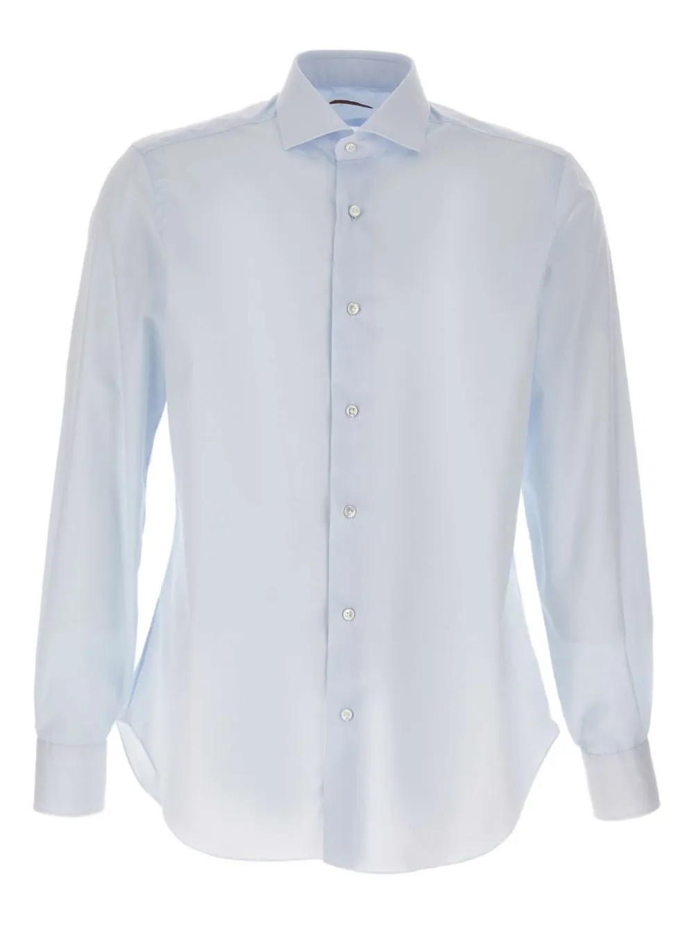 Barba classic-collar cotton shirt | Blue | Image 1