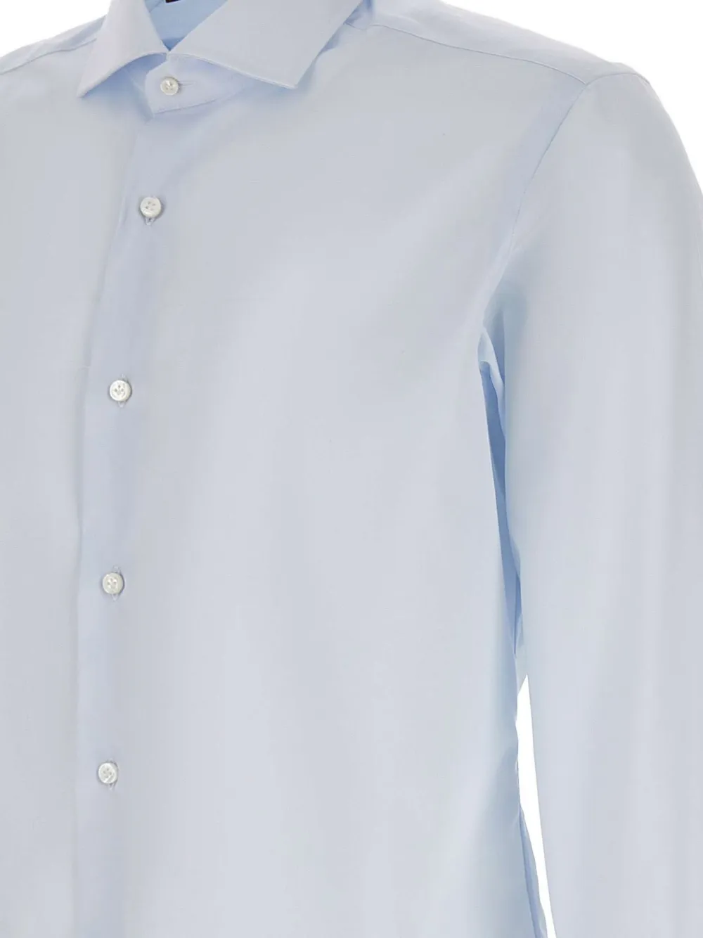 Barba Napoli Classic-collar Cotton Shirt In Blue