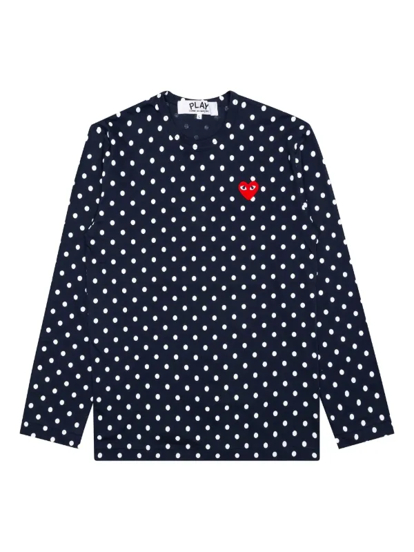 Comme Des Garçons Play ポルカドット ロングTシャツ | ブルー