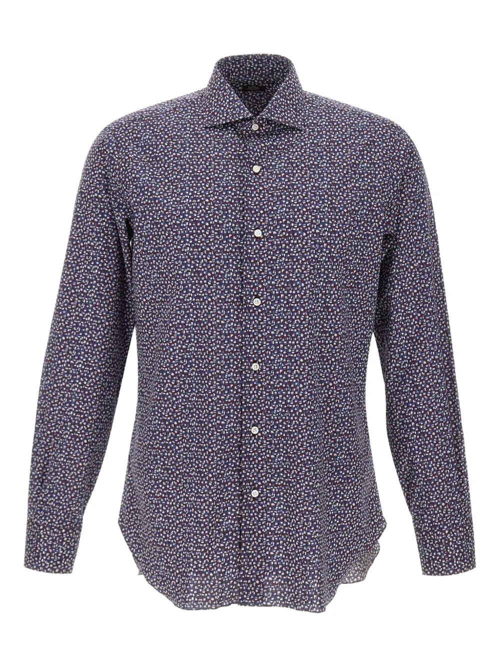 Barba micro-pattern shirt | Blue | Image 1