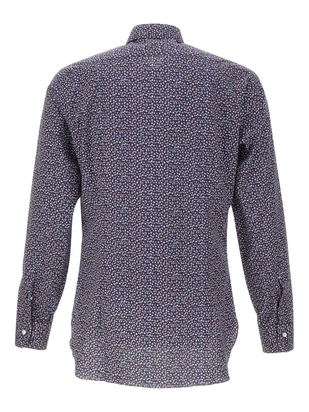 Barba Napoli Micro-pattern Shirt In Blue