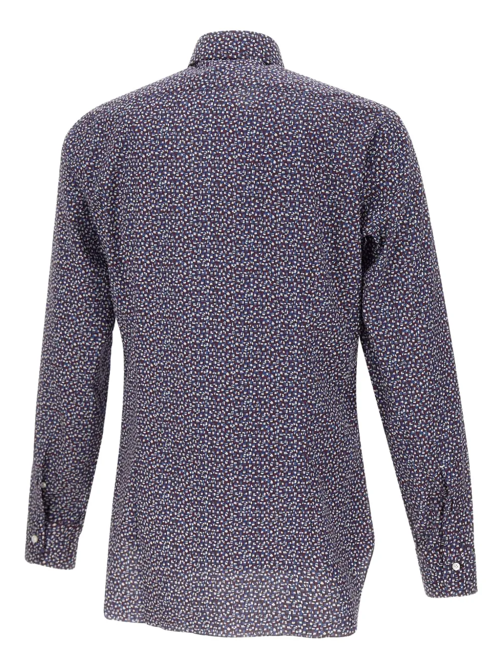 Barba micro-pattern shirt - Blauw