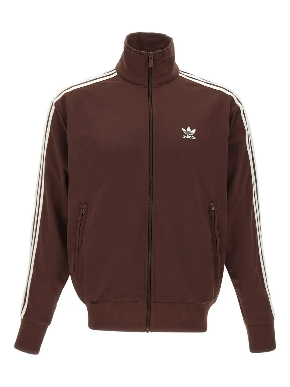 adidas three-stripe high-neck track jacket | Brown | Image 1