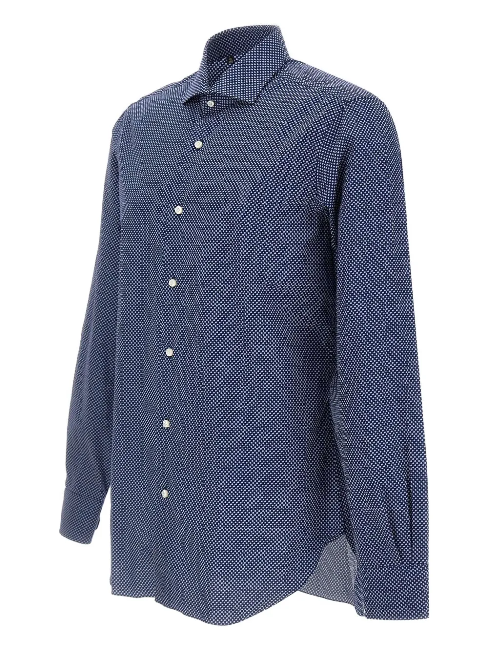 Barba Napoli Polka Dot-print Shirt In Blue