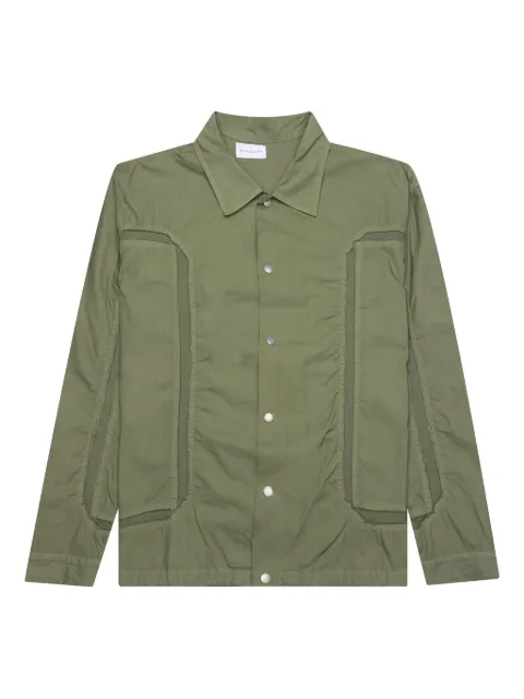 John Elliott panelled frayed-details shirt