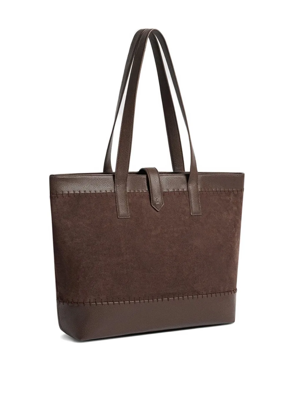 Manière De Voir Nicolas shopper met stikseldetail Bruin