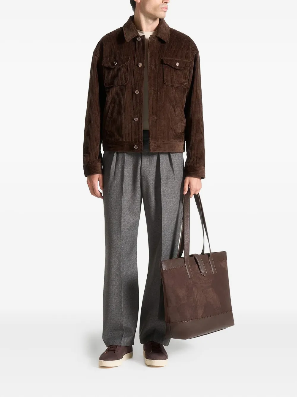 Manière De Voir Nicolas shopper met stikseldetail Bruin