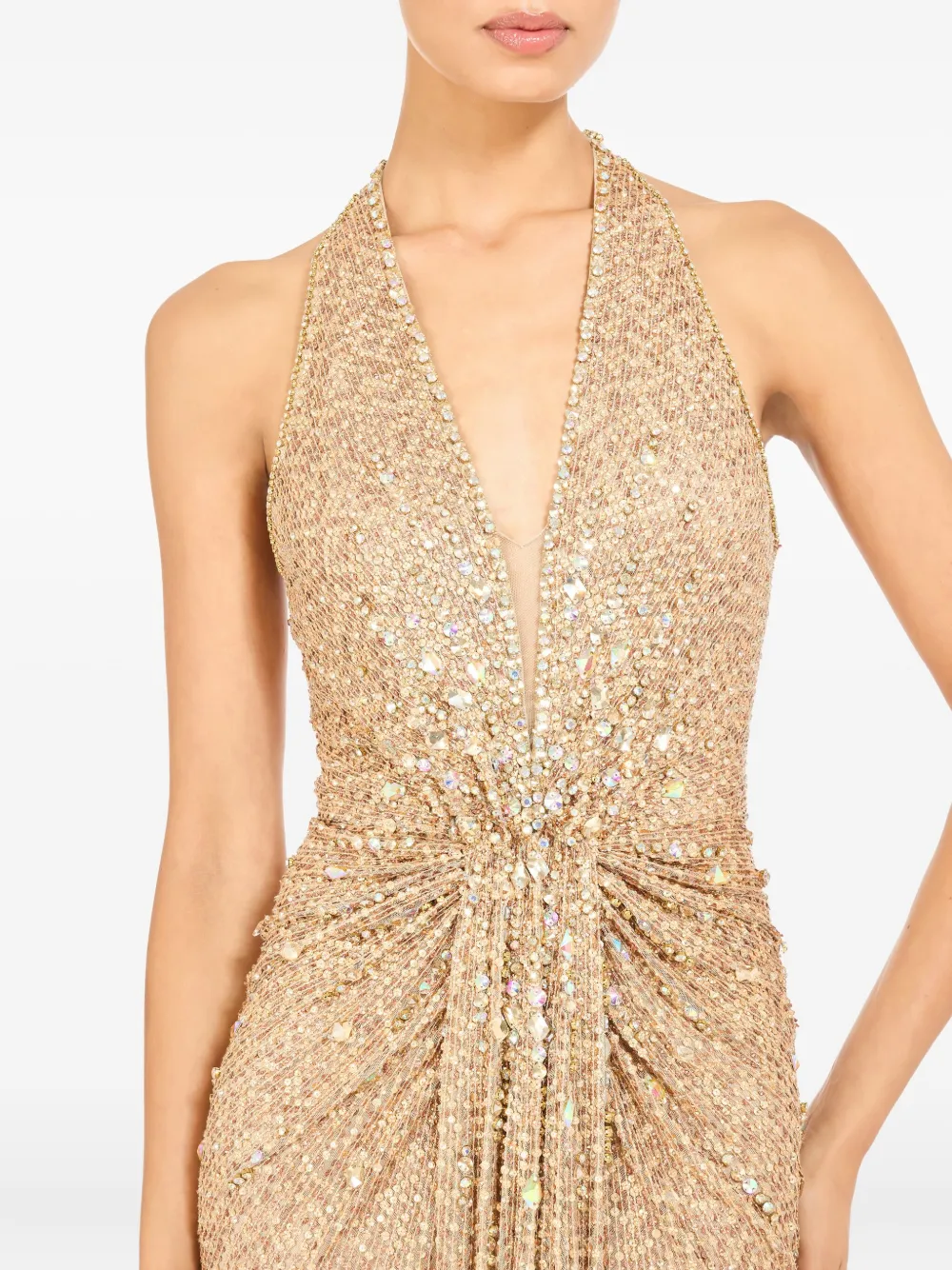 Jenny Packham Lana Embellished Maxi Dress In Gold