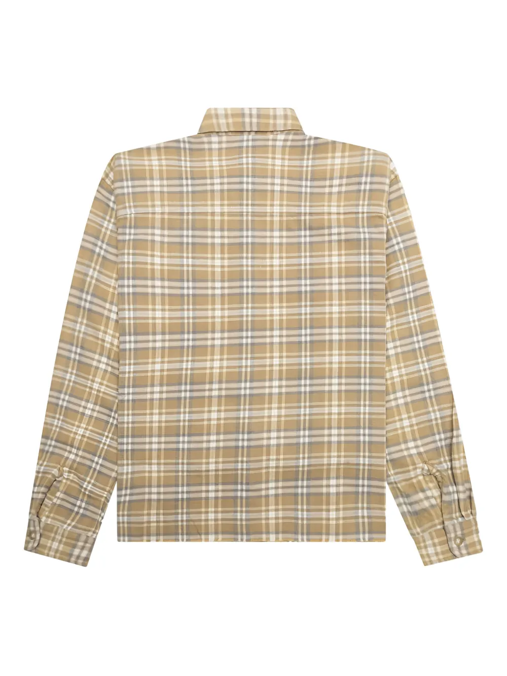 John Elliott frayed check-pattern shirt - Beige