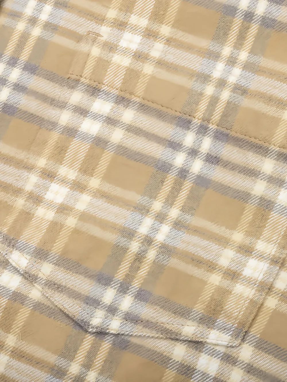 John Elliott Frayed Check-pattern Shirt In Gold