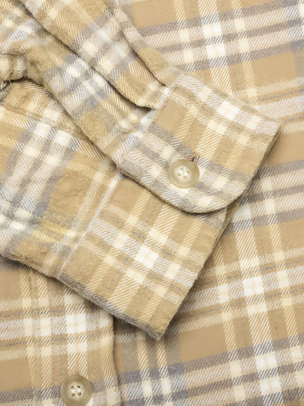 John Elliott Frayed Check-pattern Shirt In Gold