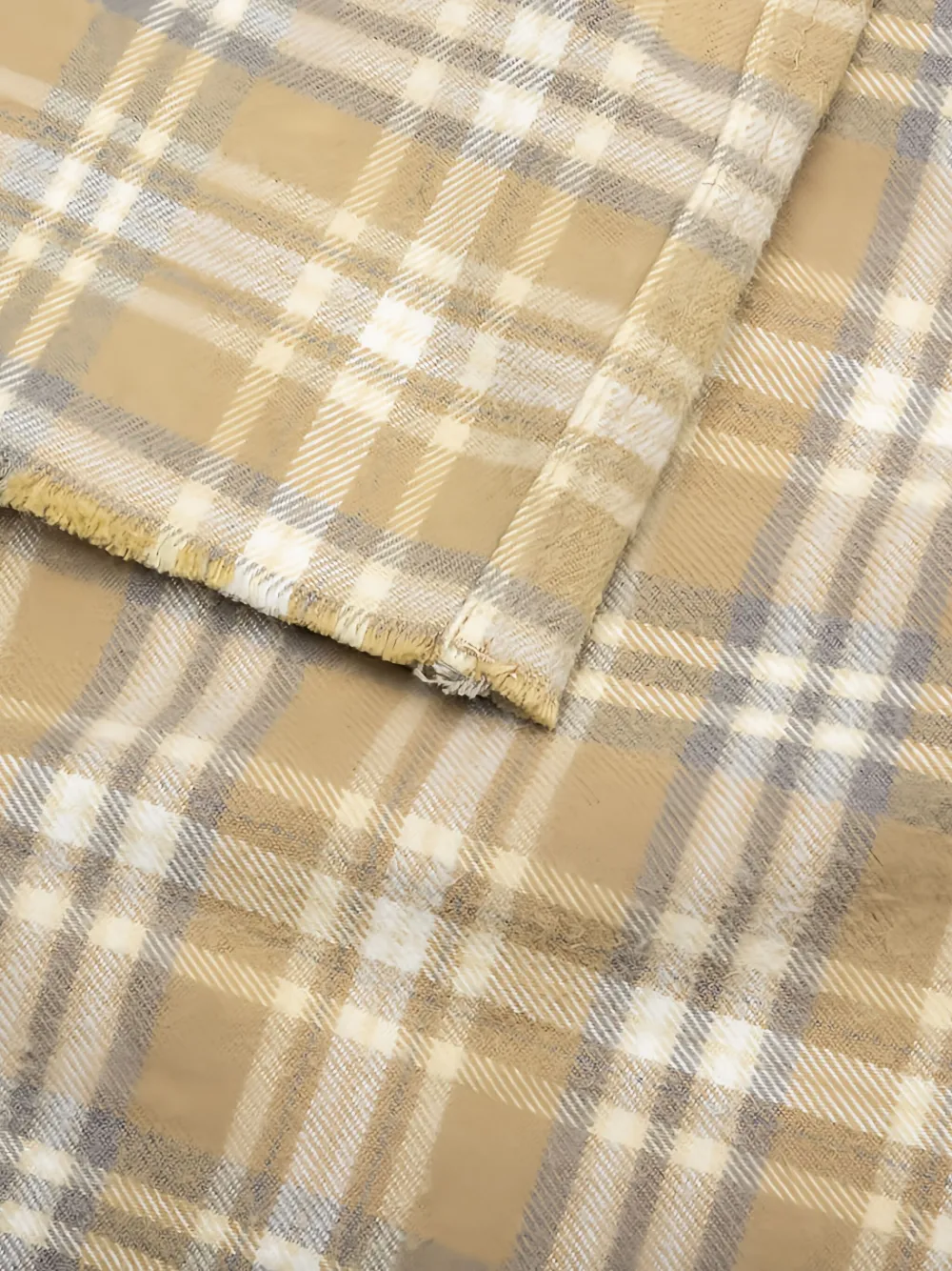 John Elliott Frayed Check-pattern Shirt In Gold