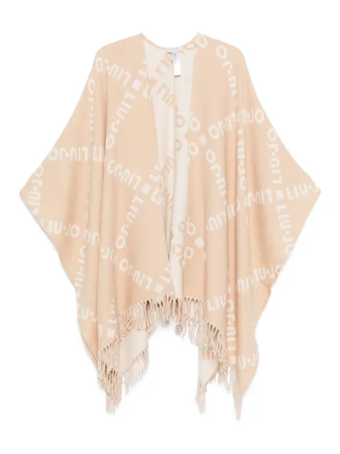 LIU JO logo-pattern fringed cape