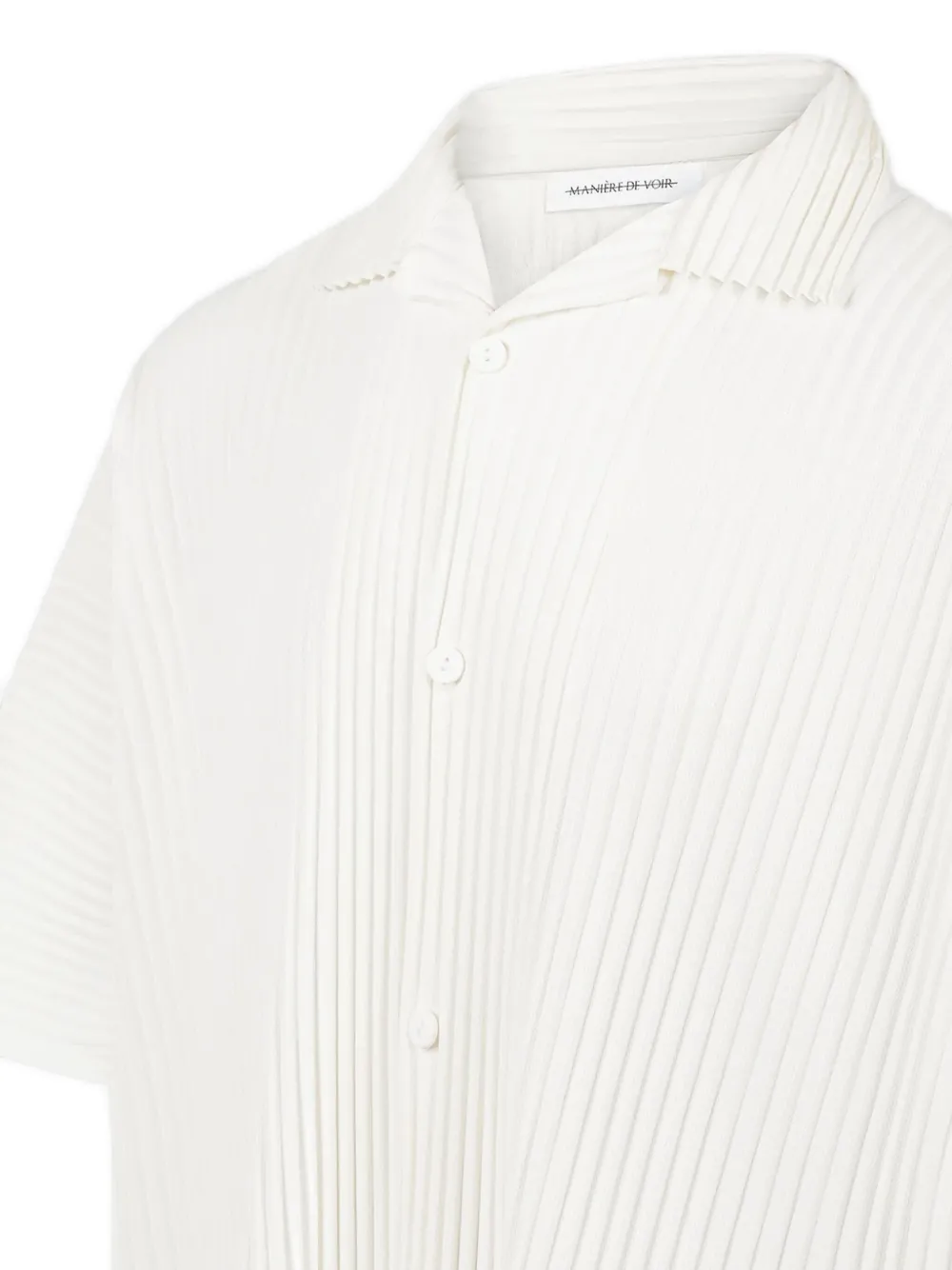 Manière De Voir Pascal Pleated Short-sleeve Shirt In White