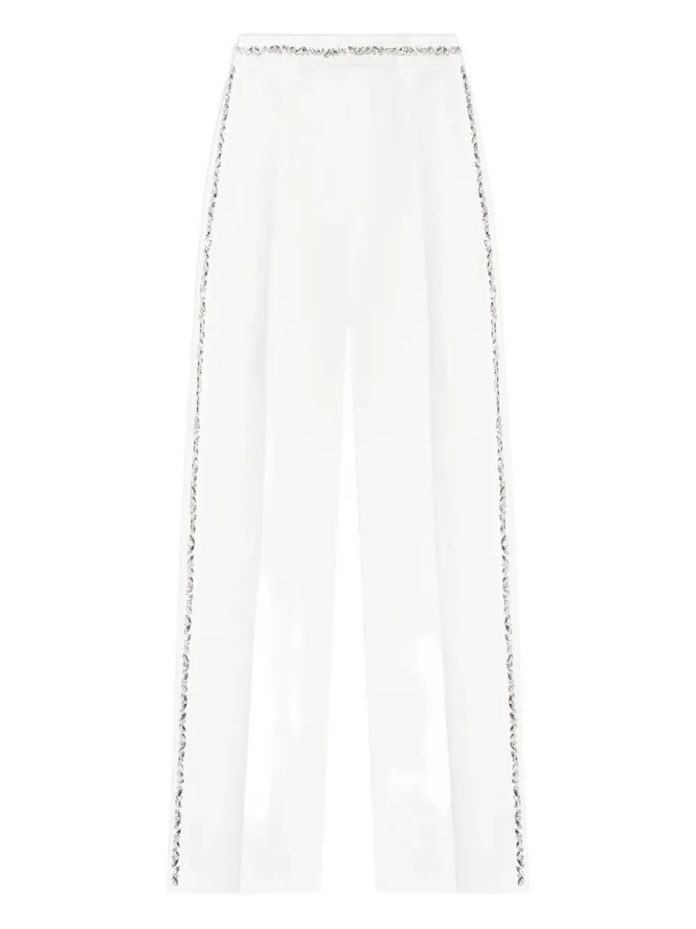 Manière De Voir Patricia Side-embellished Pleated Trousers In White