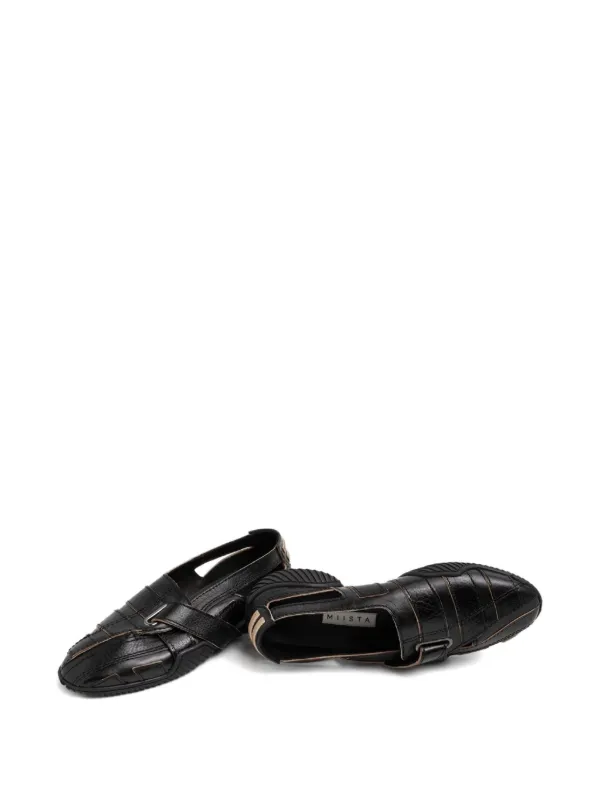 MIISTA レザーフラットシューズ Miista レザーフラットシューズ | ブラック | FARFETCH JP