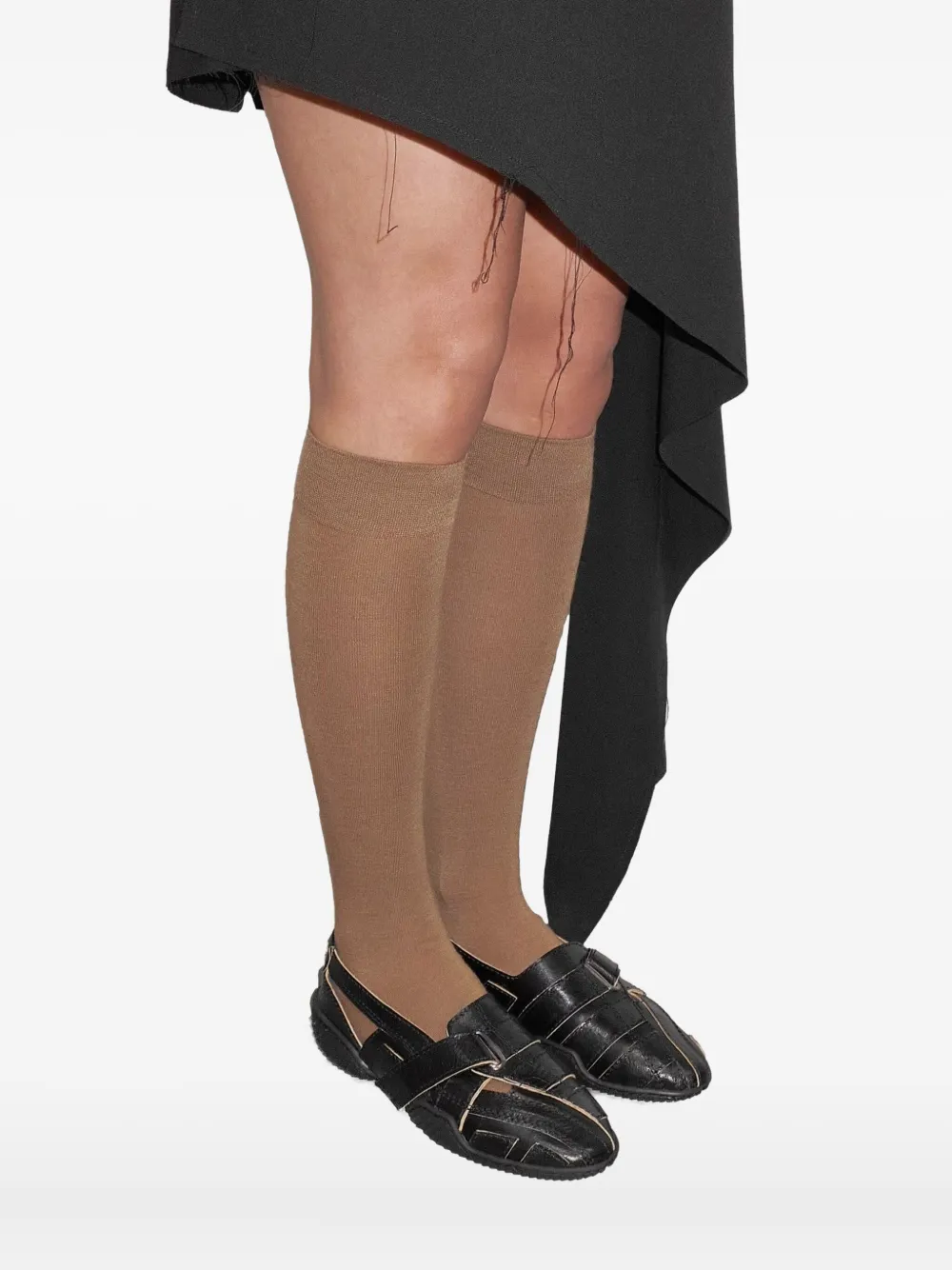 Miista Loda leren ballerina's - Zwart