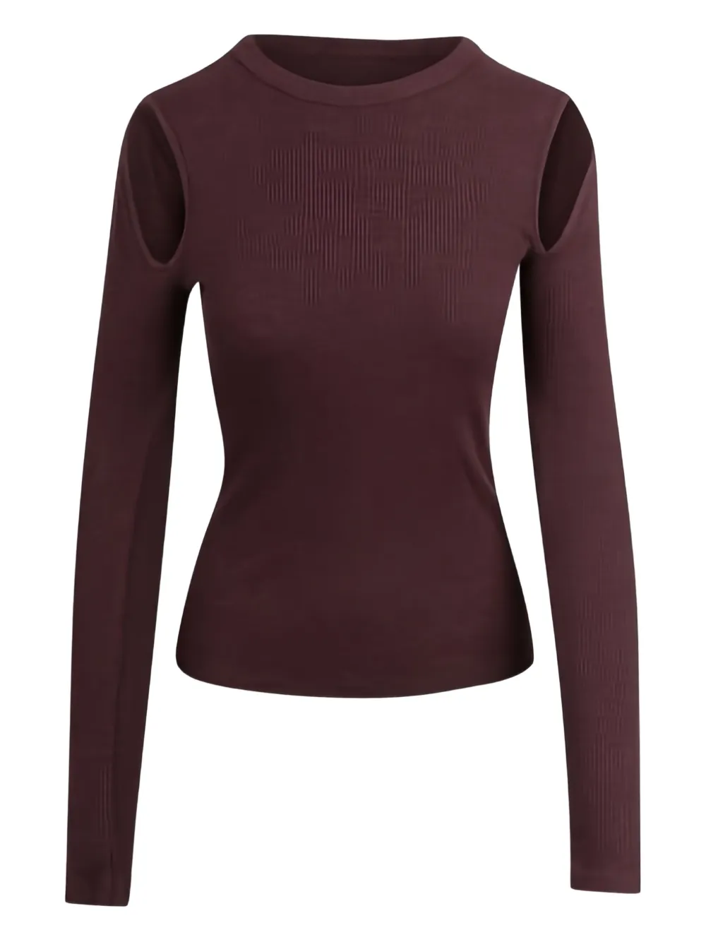 Agolde Pierce Cut-out Longsleeve T-shirt In Burgundy