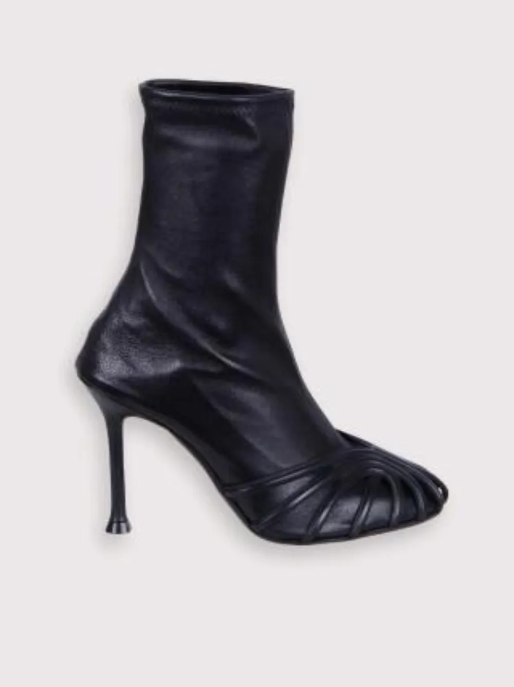 Alevì 95mm Iman Leather Boots In Black