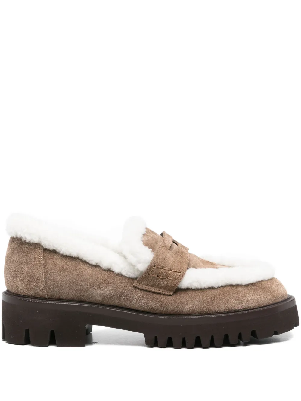 TRUMAN´S Mocassini penny con finiture in shearling - Toni neutri