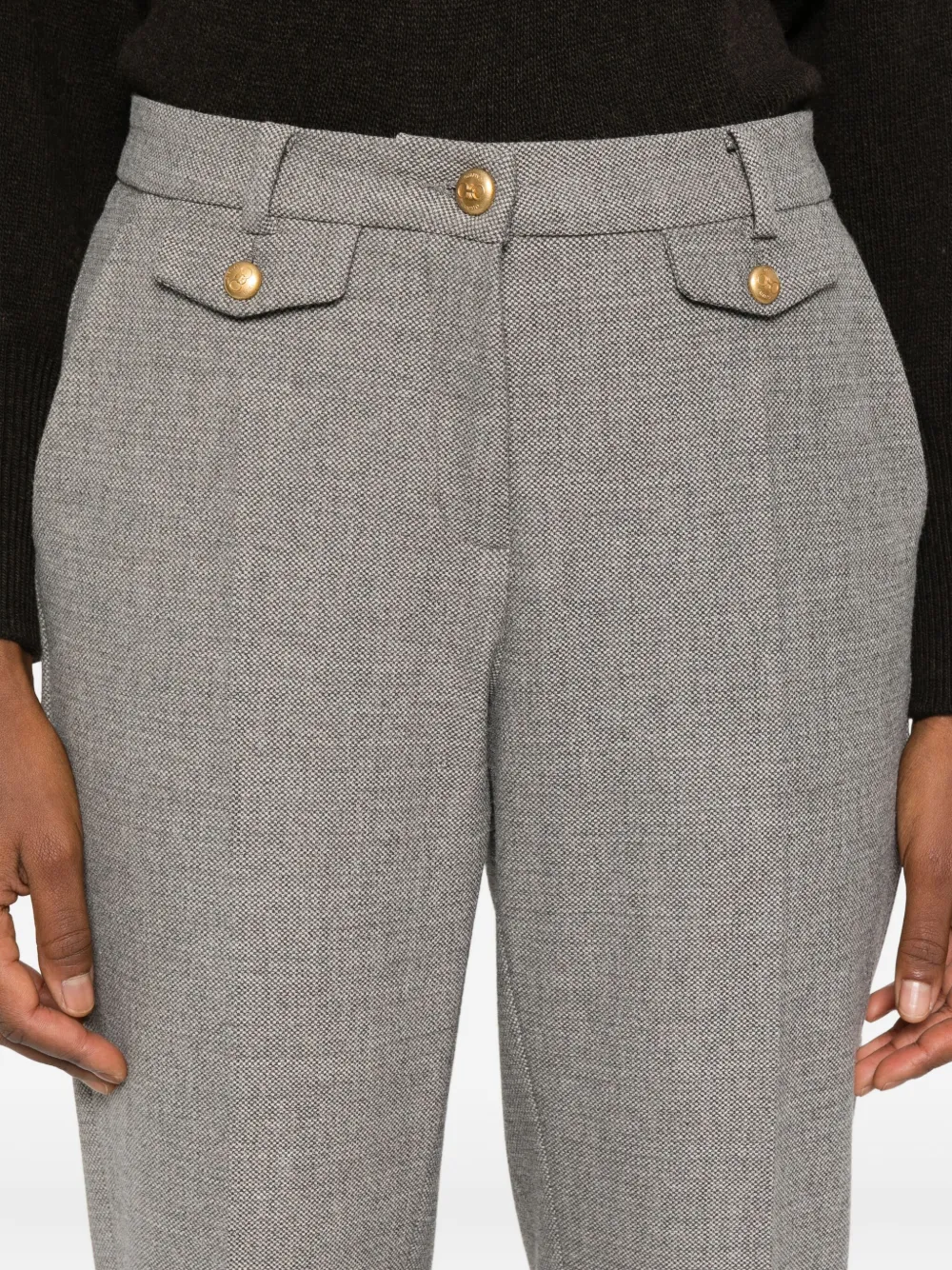 Cambio Broek met visgraatpatroon Grijs