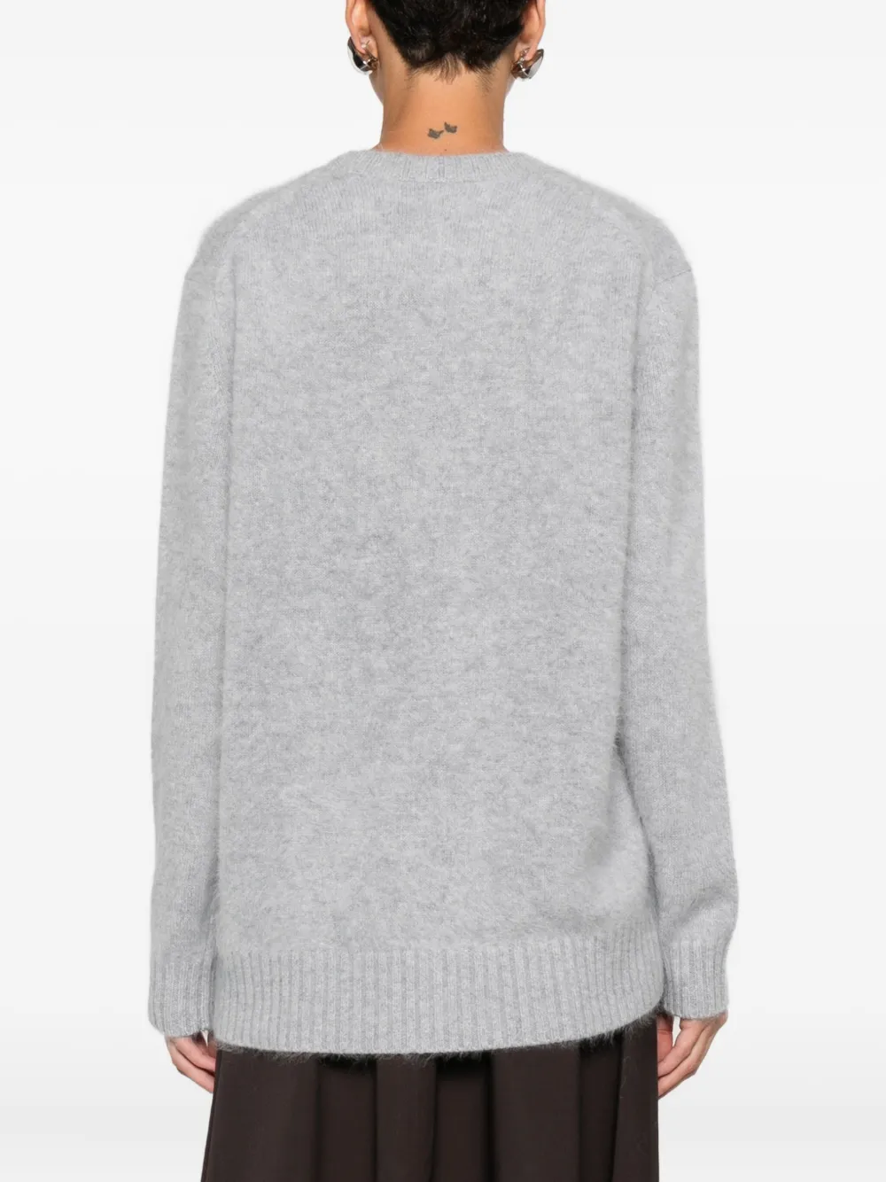 Dorothee Schumacher Round-neck Ribbed Sweater In Gray