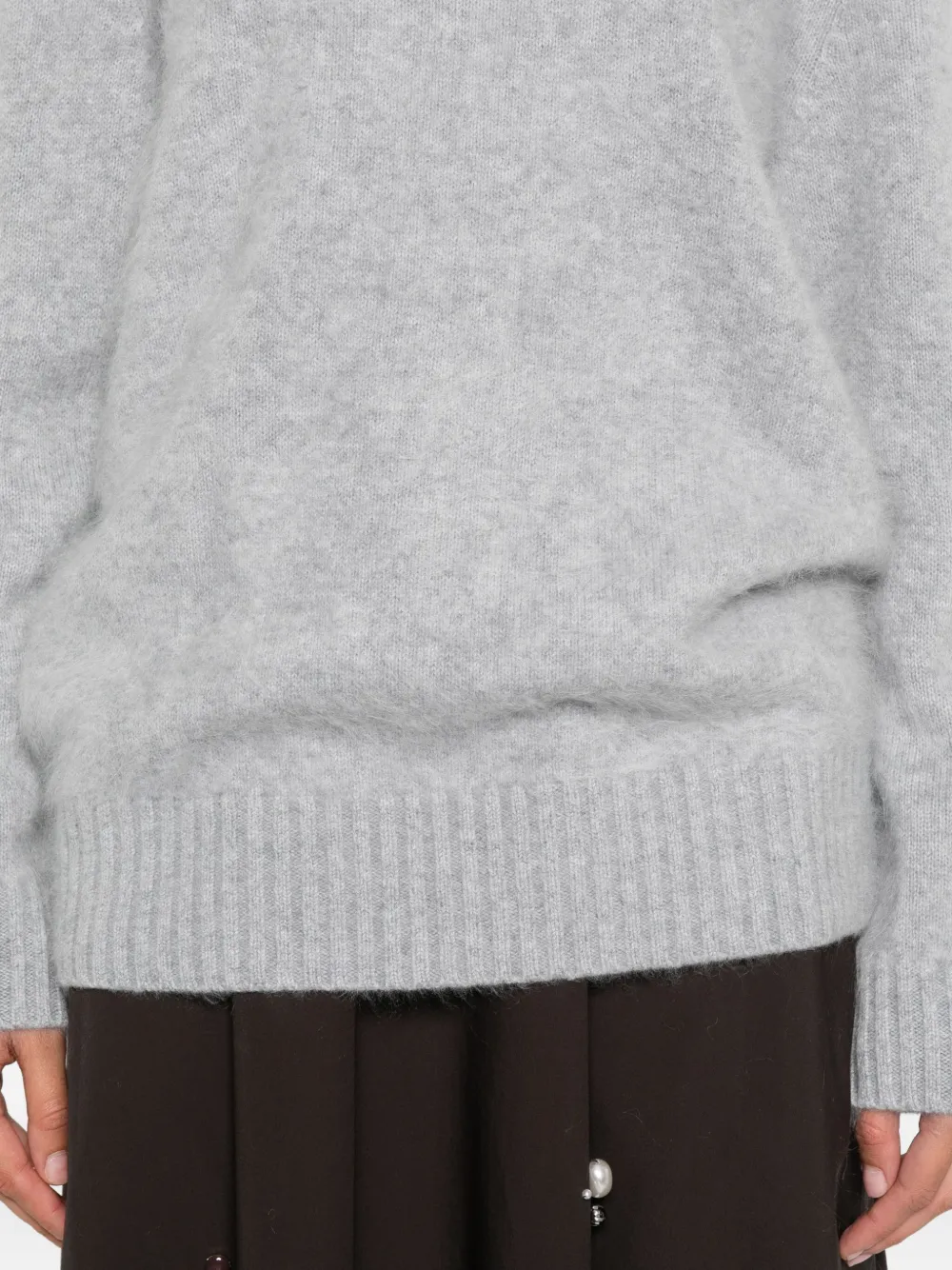 Dorothee Schumacher Round-neck Ribbed Sweater In Gray