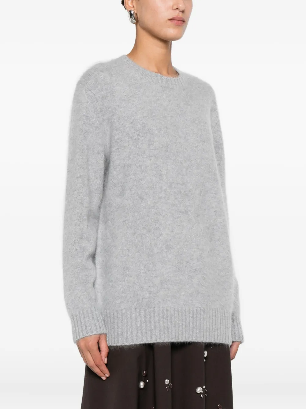 Dorothee Schumacher Round-neck Ribbed Sweater In Gray