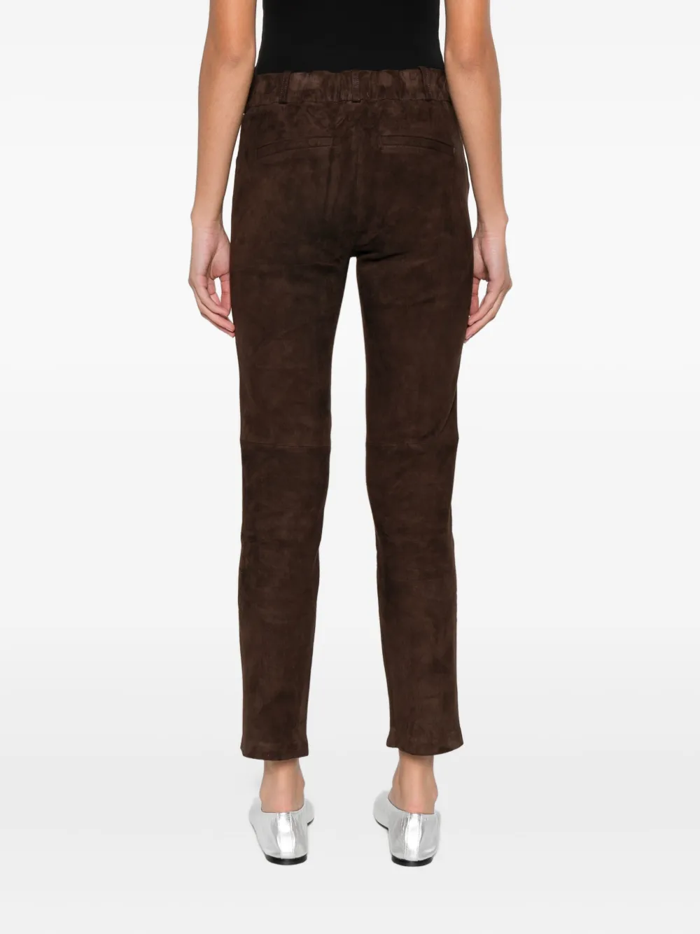Hemisphere Suede Trousers In Brown