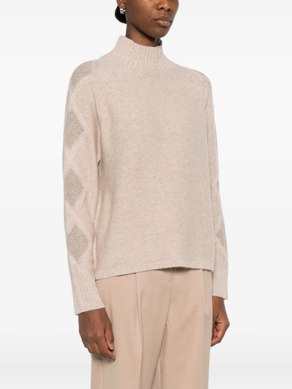 Hemisphere Diamond-pattern Sweater In Neutral