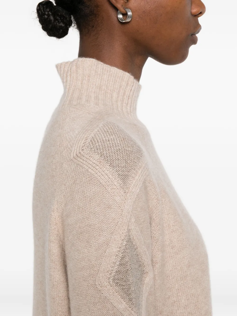 Hemisphere Diamond-pattern Sweater In Neutral