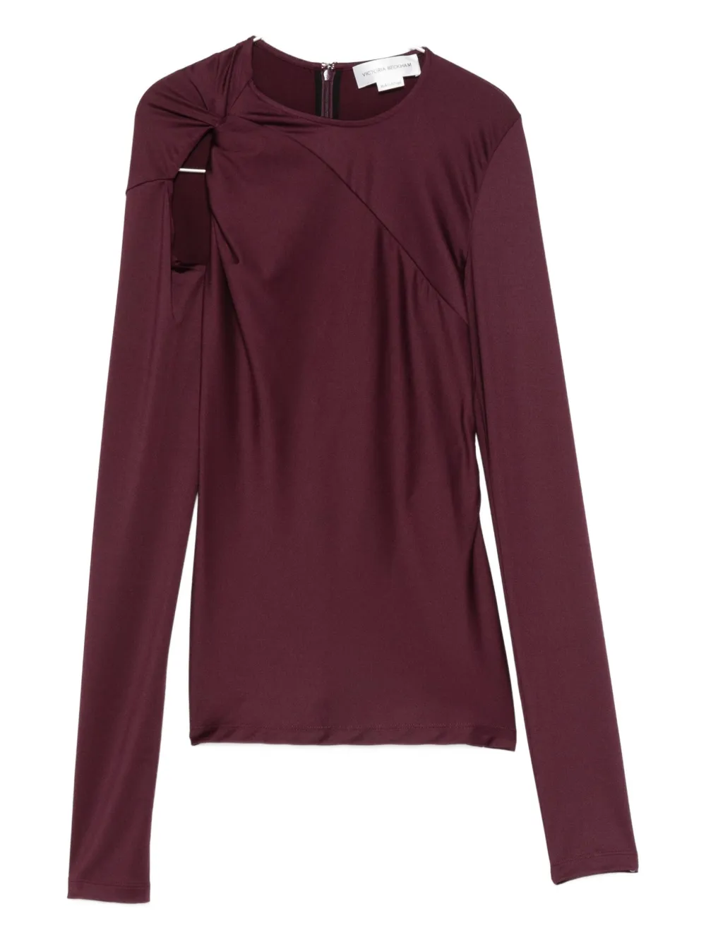 Victoria Beckham Twist-detail Cut-out Top In Burgundy