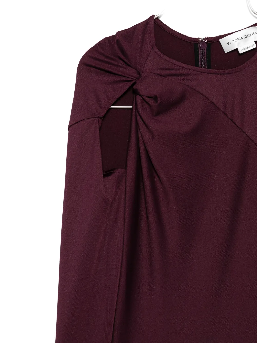Victoria Beckham Twist-detail Cut-out Top In Burgundy
