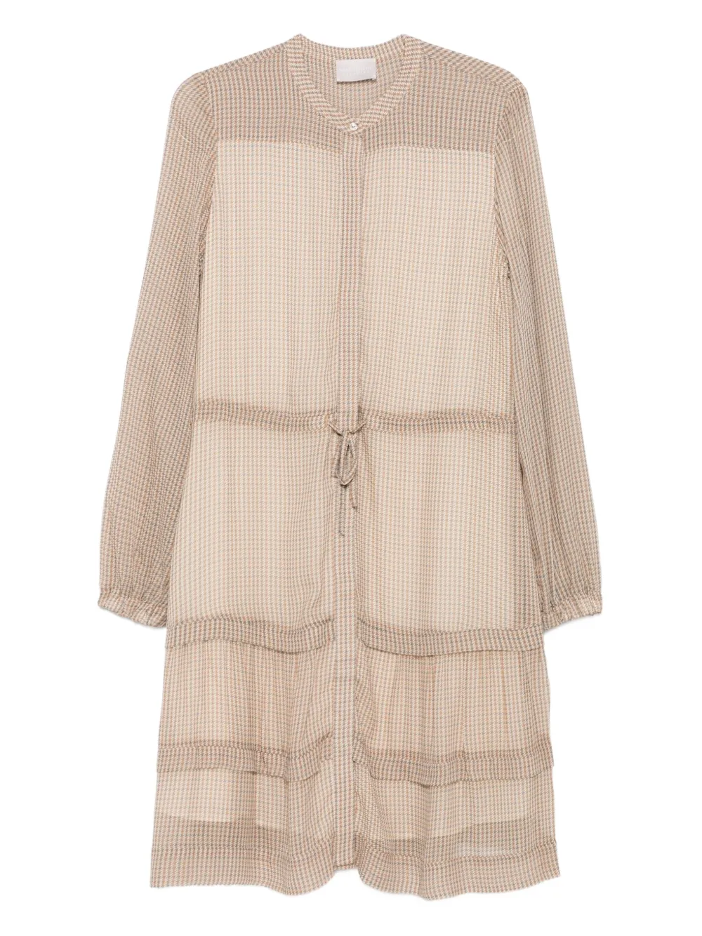 Hemisphere houndstooth-pattern tiered dress | Neutrals | Image 1