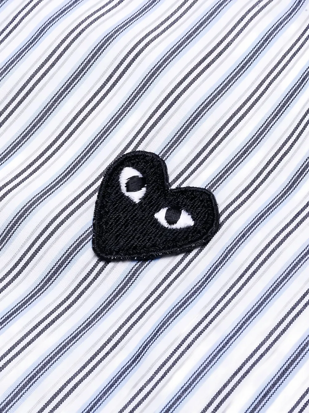 Comme Des Garçons Play Kids Gestreept shirt met hartlogo Blauw