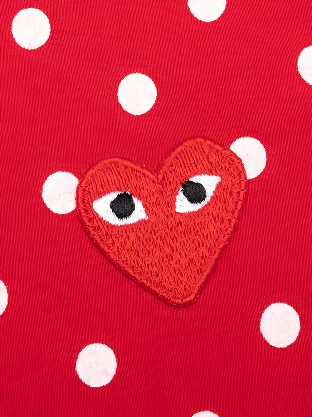 Comme Des Garçons Play T-shirt met stippen en logo Rood