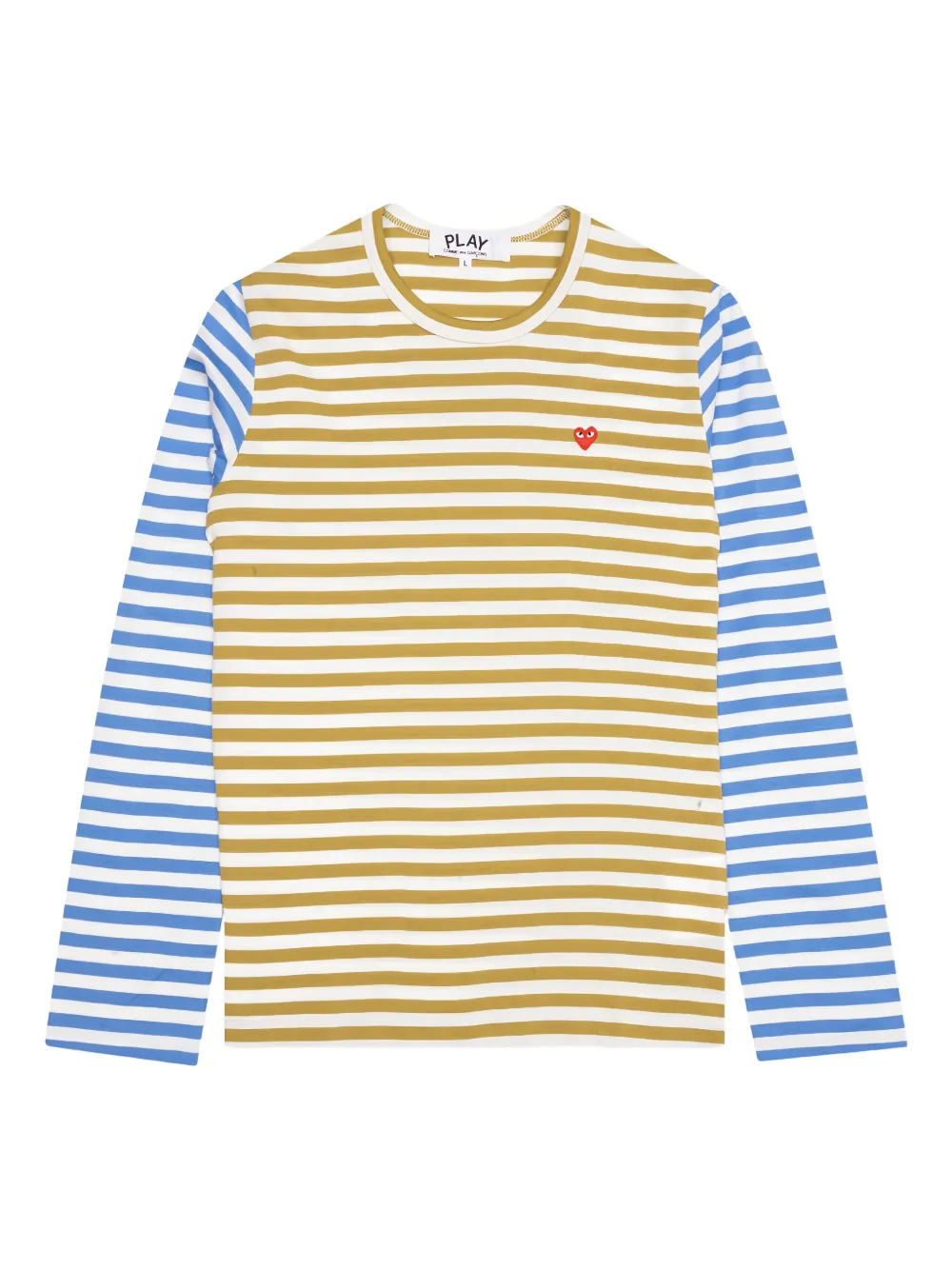Comme Des Garçons Play striped long-sleeve T-shirt | Green | Image 1