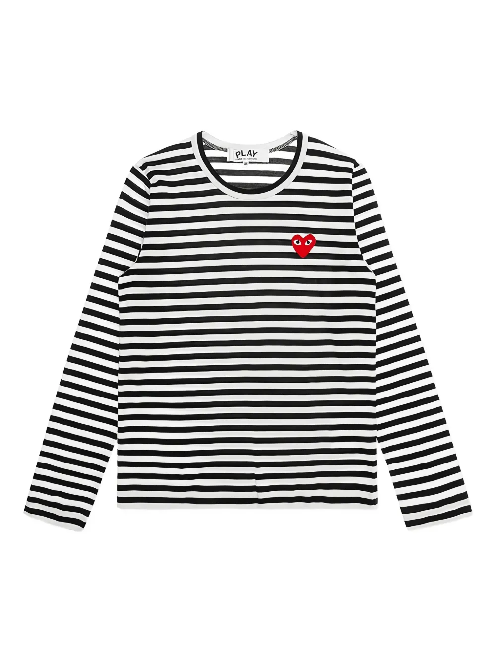 Comme Des Garçons Play Big Heart striped T-shirt | Black | Image 1