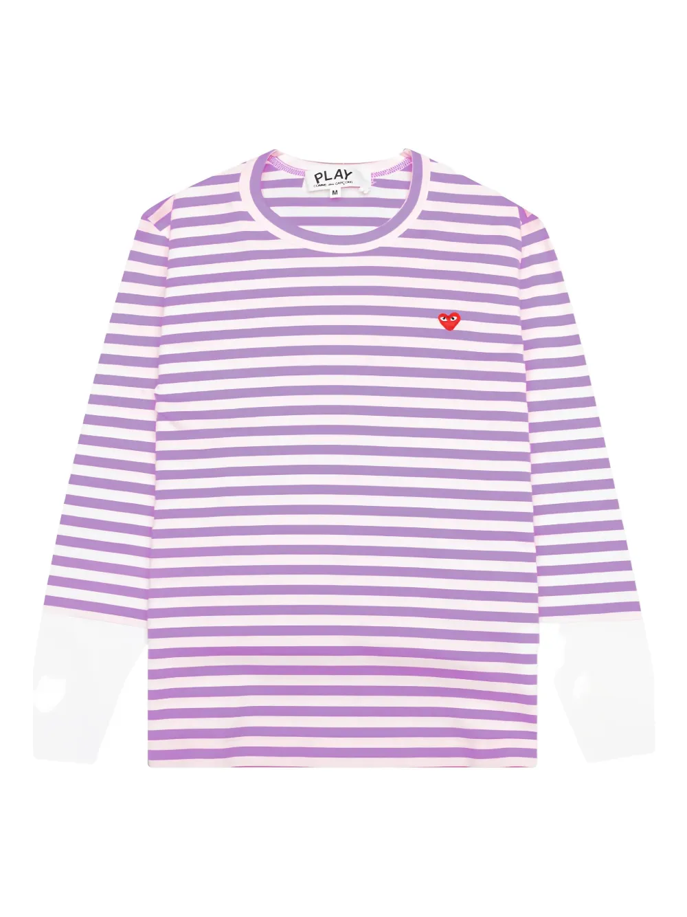 Comme Des Garçons Play Striped Logo-patch T-shirt In Multi