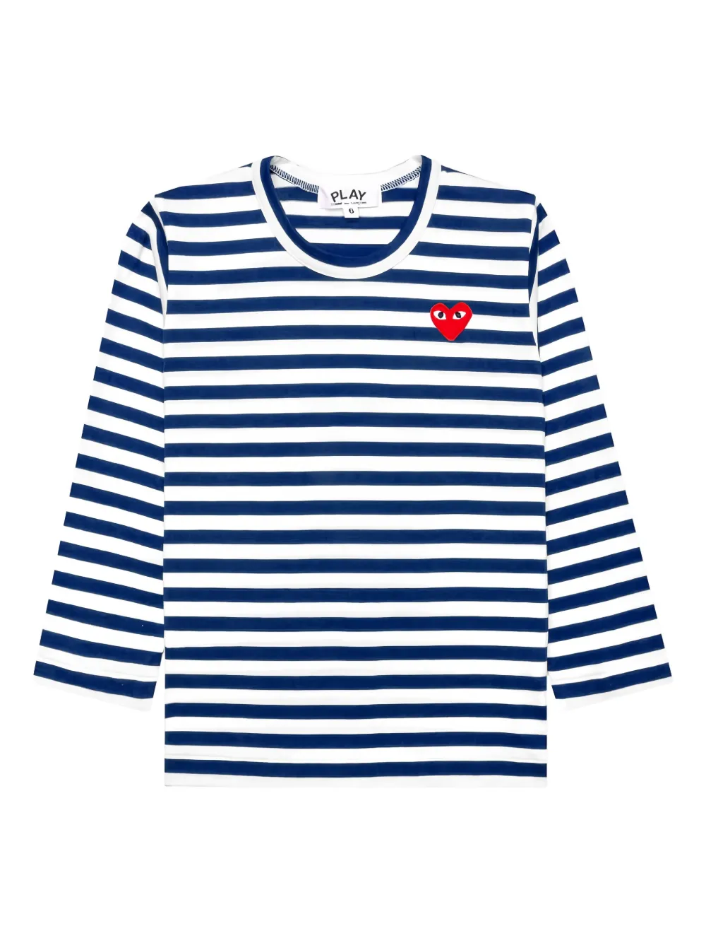 Comme Des Garçons Play Kids striped heart-logo T-shirt | White | Image 1