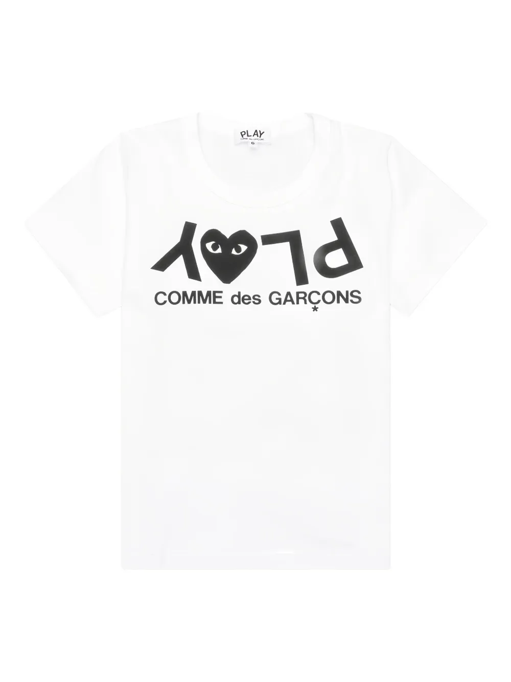 Comme Des Garçons Play Kids CDG Play Inverted Text T-shirt | White | Image 1