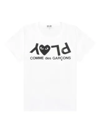 Comme Des Garçons Play Kids CDG Play Inverted Text T-shirt | White