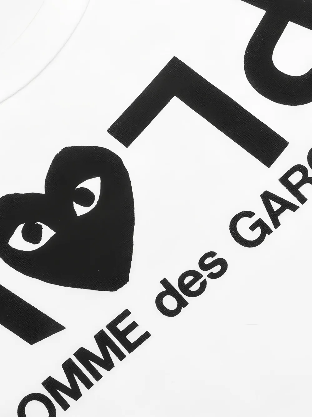 Comme Des Garçons Play Cdg Play Inverted Text T-shirt In White